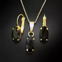 Diamond Sky Jewelry Papuošalų rinkinys moterims „Enigma (Graphite)“ su Swarovski® kristalais