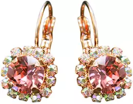 Diamond Sky Jewelry Auskarai „Glory II (Rose Peach)“ su Swarovski® kristalais