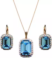 Diamond Sky Jewelry Papuošalų rinkinys moterims „Lourdes (Aquamarine)“ su Swarovski® kristalais