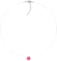 Diamond Sky Jewelry (Išskirtinis) Nematomasis sidabrinis pakabukas (Fancy Rožinė) su Swarovski Zirconia Pure Brilliance kristalu