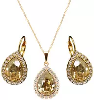 Diamond Sky Jewelry Papuošalų rinkinys moterims „Celestial Drop (Golden Shadow)“ su Swarovski® kristalais
