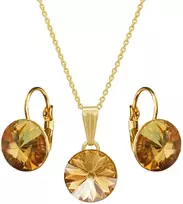 Diamond Sky Jewelry Papuošalų rinkinys moterims „Clarice II (Golden Shadow)“ su Swarovski® kristalais