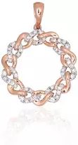 Diamond Sky Jewelry Raudono aukso 585 prabos pakabukas su deimantais „Omega“