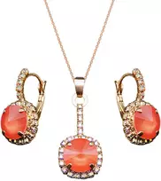 Diamond Sky Jewelry Papuošalų rinkinys moterims „Clarice VII (Light Coral)“ su Swarovski® kristalais