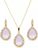 Diamond Sky Jewelry Papuošalų rinkinys moterims „Celestial Drop (Rose Vanduo Opal)“ su Swarovski® kristalais