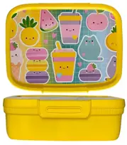 Curver maisto laikymo indas stačiakampis su pertvara 1,8 l Snap Box geltona/kawaii