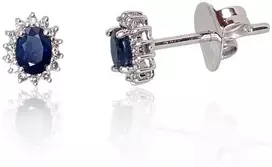 Diamond Sky Jewelry Auksiniai auskarai su deimantais ir safyrais „Ferro“