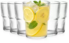 Stiklinės, rievėtos, skaidrios, 380 ml, 6 vnt.