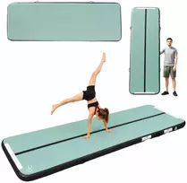 Pripučiama gimnastikos mata „Drop-stitch“, žalia, 300 × 100 × 10 cm