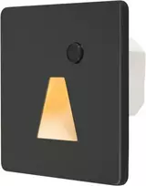 Tope Lighting Įmontuojamas kvadratinis juodas LED laiptų šviestuvas su dienos šviesos ir IR sensoriumi "PORTOSENS" 1,5W (LA)