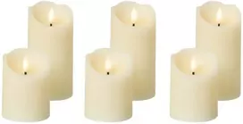 Beliani 6 LED žvakių rinkinys AMOREA 10/15 cm, kreminė balta