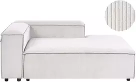Sofa Beliani Kairysis šezlongas ARDAL, Velvetinis, Kreminė spalva