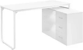 Beliani Kampinis rašomasis stalas SOGNE Baltas 140 cm 100 cm