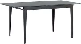 Beliani Išskleidžiamas valgomojo stalas NORLEY Juodas 120/160 cm 80 cm