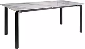 Beliani Sodo stalas FELETTO 180 cm 90 cm akmuo pilkas marmuras