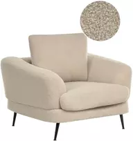 Fotelis Beliani Fotel KJAER Boucle šviesiai smėlio spalvos
