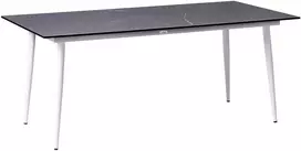 Beliani Sodo stalas TOLENTINO 180 cm 90 cm marmuro imitacijos pilkas marmuras