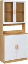 Beliani Vitrina su stiklinėmis durelėmis CYGNET 80 cm balta