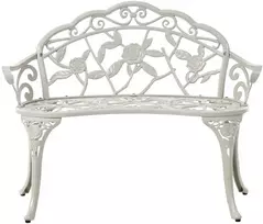 Beliani Sodo suoliukas PIURA 88 cm metalinis baltas