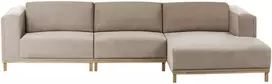 Beliani 5 vietu L formos kampinė sofa VENG, smėlio pilkos spalvos, kairinė