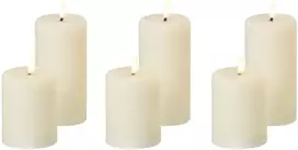 Beliani 6 LED žvakių rinkinys NOISETTE 10/16 cm, kreminės spalvos