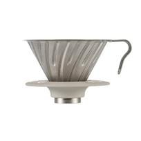 HARIO V60 Titanium Dripper, 1-2 cup capacity, Hand Drip, Lightweight, Outdoor Use, Titanium, Greige (VDTI-01-TSV)