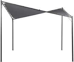 Beliani Sodo pavėsinė AVENTINE metalinė 300 cm 300 cm tamsiai pilka