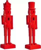 Beliani 2 dekoracinių figūrėlių rinkinys FLATEY Riešutų gliaudytojas, 40 cm, raudonas