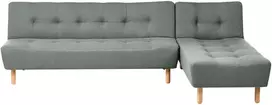 Beliani Modulinė išskleidžiama kampinė sofa 4 asmenims ALSTEN žalia, dešininė