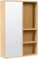 Beliani Pakabinama vonios spintelė su veidrodžiu GUATAVITA 41 cm 61 cm šviesiai ruda
