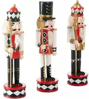 Beliani „RICKLEAN“ dekoracinių figūrėlių rinkinys riešutų gliaudytojai 30 cm red / baltas
