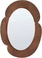 Beliani Sieninis veidrodis ALVENA 60 cm 80 cm tamsiai rudas
