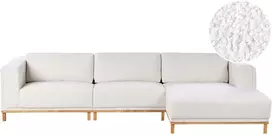 Beliani 5-vietė kampinė sofa VENG, kreminė balta, kairinė