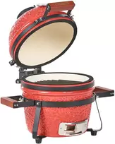 Beliani Mini Kamado anglies grilis Keramika Raudonas