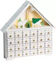 Beliani LED kalėdinė dekoracija MJOSA advento kalendorius 33 cm baltos spalvos