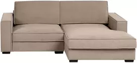 Beliani Kampinė sofa KOLDING smėlio ir pilkos spalvos, kairinė