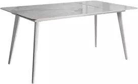 Beliani Sodo stalas RODALLO 160 cm 90 cm akmens baltas marmuras