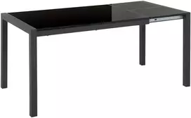 Beliani Išskleidžiamas valgomojo stalas GRANADA Juodas 120/160 cm 80 cm