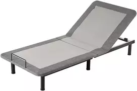 Beliani Elektriškai reguliuojamos lovos grotelės BRUNOY 80 x 200 cm pilkos