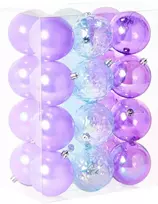 Beliani 24 kalėdinių žaisliukų rinkinys ASNEN violetinis