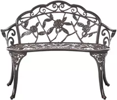 Beliani Sodo suoliukas PIURA 88 cm metalinis tamsiai rudas