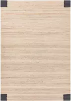 Beliani Kilimas AMRAVATI juodas / smėlio spalvos 160 x 230 cm džiutas