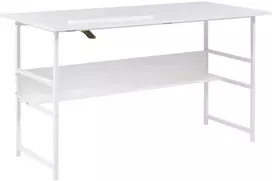 Beliani Reguliuojamo stalviršio braižymo stalas ORAN baltas 140 cm 60 cm