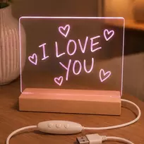 Telforceone Forever Light Wooden Acryl LED Night Light Message Board FNL-18 with marker pen