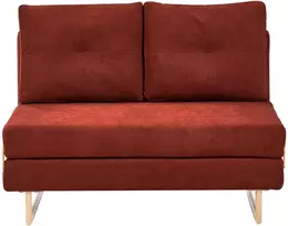 Beliani Dvivietė išskleidžiama sofa JERSLEV, raudona
