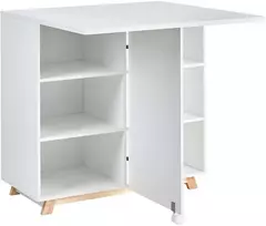Beliani Spintelė su rašomojo stalo funkcija FLOMOT, balta, 80 cm, 40/80 cm, sulankstoma