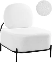 Beliani Fotelis LUNDE Boucle baltas