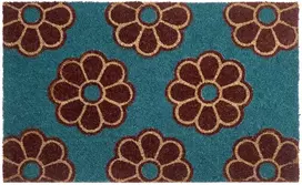Beliani KILIM kilimėlis KULIK mėlynas 45 x 75 cm gėlės kokoso pluoštas