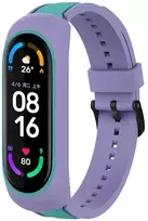 Fusion Accessories Dual Color smartwatch strap for Xiaomi Mi Band 3/4/5/6 | žalias/violetinė