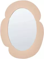 Beliani Sieninis veidrodis ALVENA 60 cm 80 cm smėlio spalvos